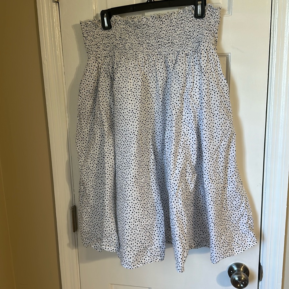 Lane Bryant White Skirt with Black Polka Dots